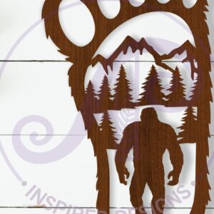 Intra απο ξύλο plywood 3mm-4mm πάχος Επιγραφή τοίχου Bigfoot Yeti Footprint Δίασταση 10x10 cm INTRAFABR-110215993