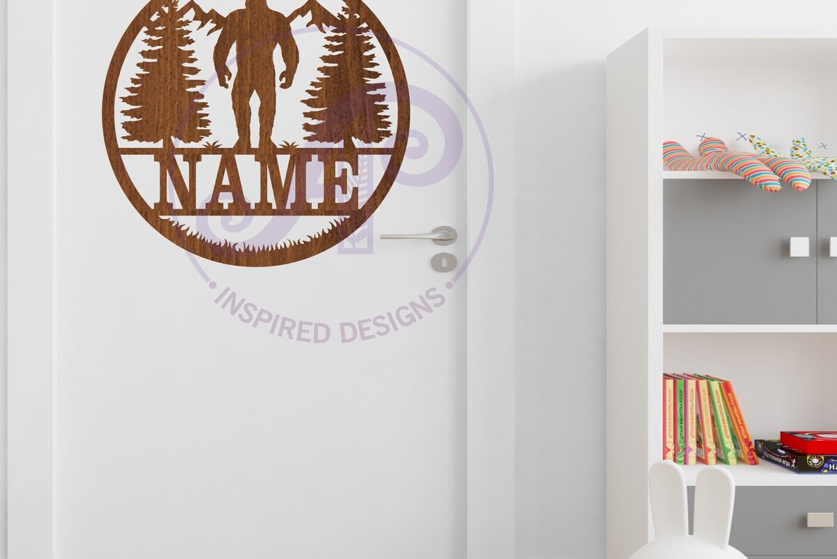 Intra απο ξύλο plywood 3mm-4mm πάχος Bigfoot Yeti Name Wall Art SV, Δίασταση 10x10 cm INTRAFABR-112592547 - Image 3