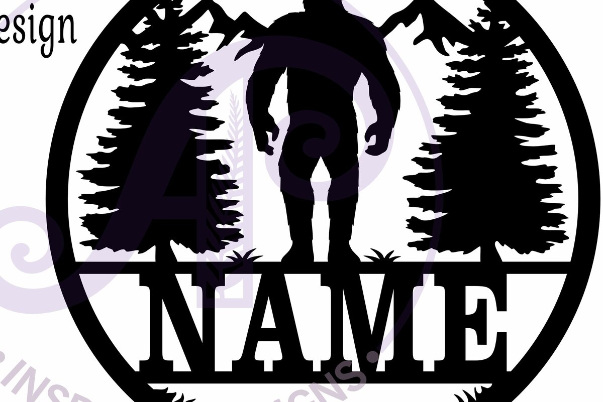 Intra απο ξύλο plywood 3mm-4mm πάχος Bigfoot Yeti Name Wall Art SV, Δίασταση 10x10 cm INTRAFABR-112592547 - Image 4