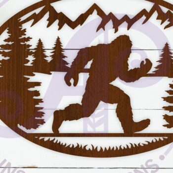 Intra απο ξύλο plywood 3mm-4mm πάχος Bigfoot Yeti Oval Art Sign Wall, Δίασταση 10x10 cm INTRAFABR-110414730 - Image 1