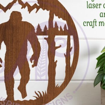 Intra απο ξύλο plywood 3mm-4mm πάχος Bigfoot Yeti Wall Art Sign, Δίασταση 10x10 cm INTRAFABR-111829402 - Image 2