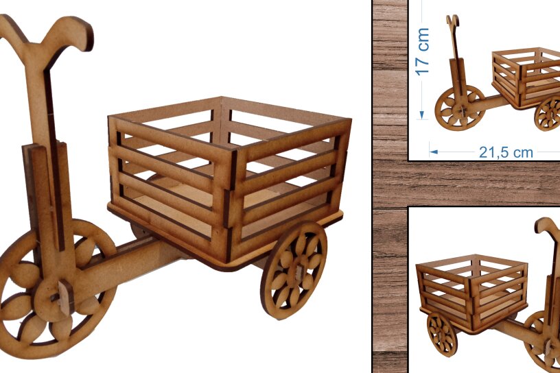 Intra απο ξύλο plywood 3mm-4mm πάχος Ποδήλατο - Δίασταση 15x15 cm INTRAFABR-29819698