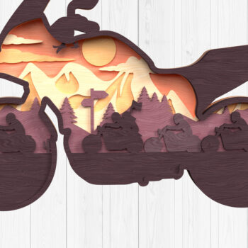 Intra απο ξύλο plywood 3mm-4mm πάχος αποκοπής Landscape Group Biker Group Δίασταση 30x20 cm INTRAFABR-120349219 - Image 1