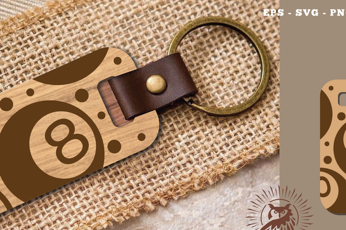 Intra απο ξύλο plywood 3mm-4mm πάχος Μπρελόκ με λέιζερ μπάλα μπιλιάρδου Δίασταση 6x6 cm INTRAFABR-116153570