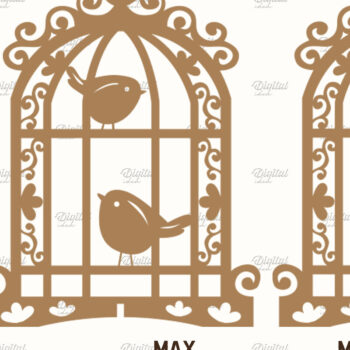 Intra απο ξύλο plywood 3mm-4mm πάχος Κόψιμο με λέιζερ στολίδι Κλουβί πουλιών Δίασταση 8x8 cm INTRAFABR-84294986 - Image 1