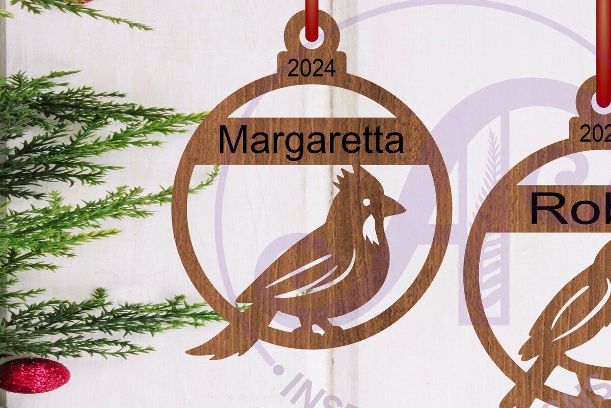 Intra απο ξύλο plywood 3mm-4mm πάχος Χριστουγεννιάτικο στολίδι πουλί Δίασταση 3x3 cm INTRAFABR-107998714 - Image 1