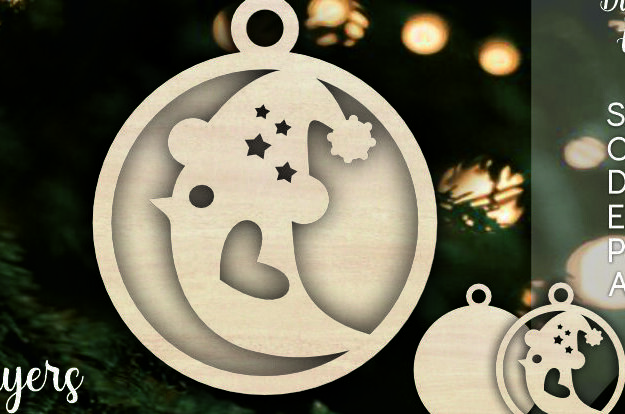 Intra απο ξύλο plywood 3mm-4mm πάχος Πουλί Χριστουγεννιάτικο Δέντρο Παιχνίδι Δίασταση 8x8 cm INTRAFABR-110793583