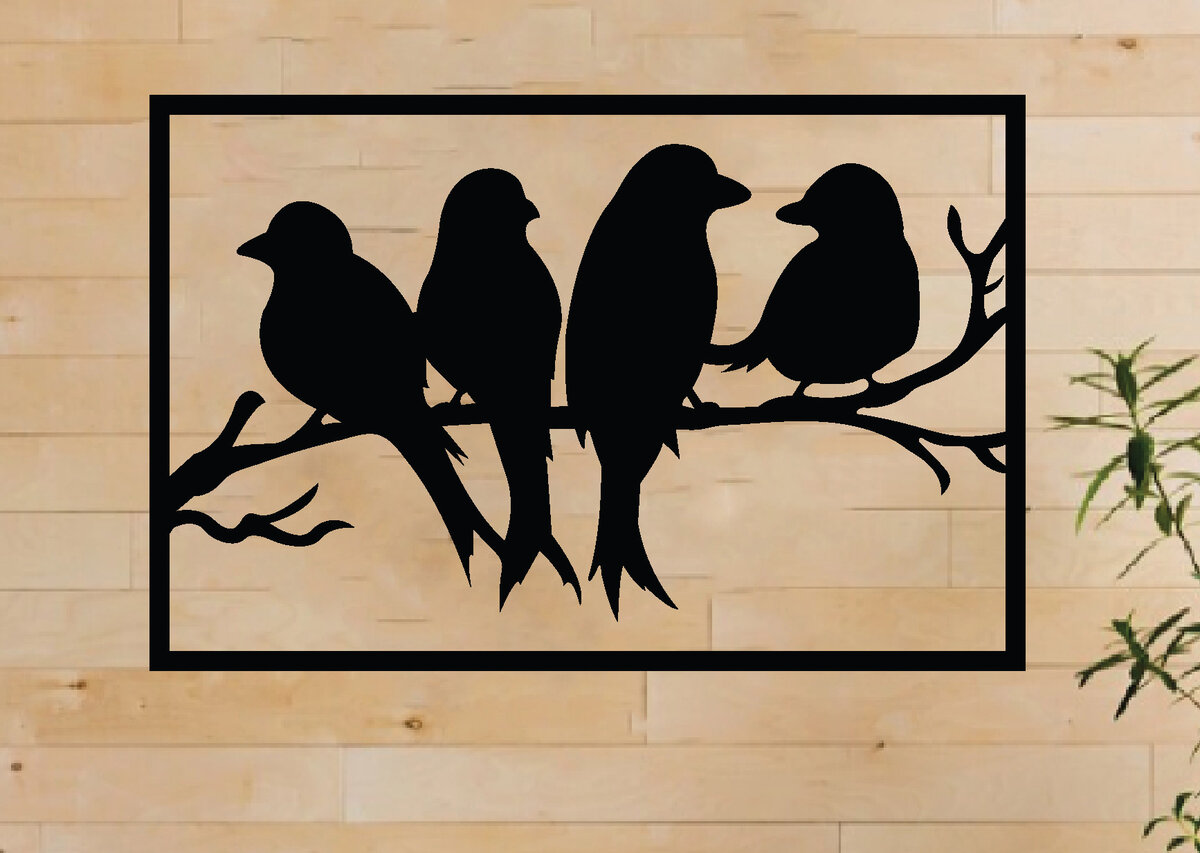 Intra απο ξύλο plywood 3mm-4mm πάχος κοπής με λέιζερ ντεκόρ Bird, Τέχνη τοίχου Δίασταση 40x40 cm INTRAFABR-65356544