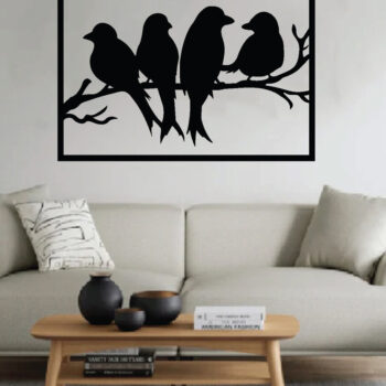 Intra απο ξύλο plywood 3mm-4mm πάχος κοπής με λέιζερ ντεκόρ Bird, Τέχνη τοίχου Δίασταση 40x40 cm INTRAFABR-65356544 - Image 2