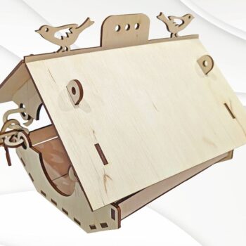 Intra απο ξύλο plywood 3mm-4mm πάχος Ταΐστρα πουλιών με αλυσίδα, διακόσμηση κήπου Δίασταση 15x15 cm INTRAFABR-124387631 - Image 5