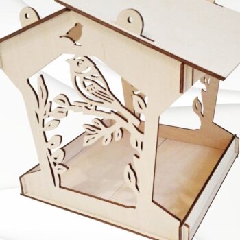 Intra απο ξύλο plywood 3mm-4mm πάχος κοπής με λέιζερ έτοιμα για τροφοδότες πουλιών. Δίασταση 15x15 cm INTRAFABR-32966663 - Image 4