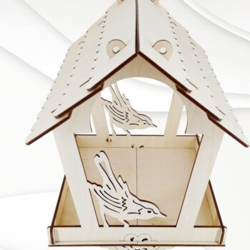 Intra απο ξύλο plywood 3mm-4mm πάχος Ταΐστρες πουλιών διάνυσμα μοτίβο κοπής με λέιζερ. Δίασταση 15x15 cm INTRAFABR-30512860 - Image 4