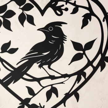 Intra απο ξύλο plywood 3mm-4mm πάχος με κομμένο λέιζερ Bird in Heart Decor Δίασταση 4x4 cm INTRAFABR-99137470 - Image 3