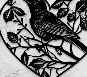 Intra απο ξύλο plywood 3mm-4mm πάχος Bird in Heart Δίασταση 15×15 cm INTRAFABR-100870647