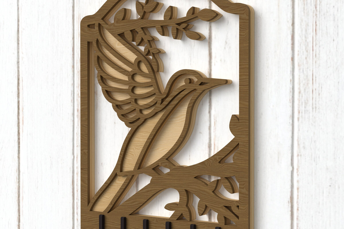 Intra απο ξύλο plywood 3mm-4mm πάχος Μπρελόκ πουλιού Σχέδιο κοπής με λέιζερ Δίασταση 3x3 cm INTRAFABR-112379864