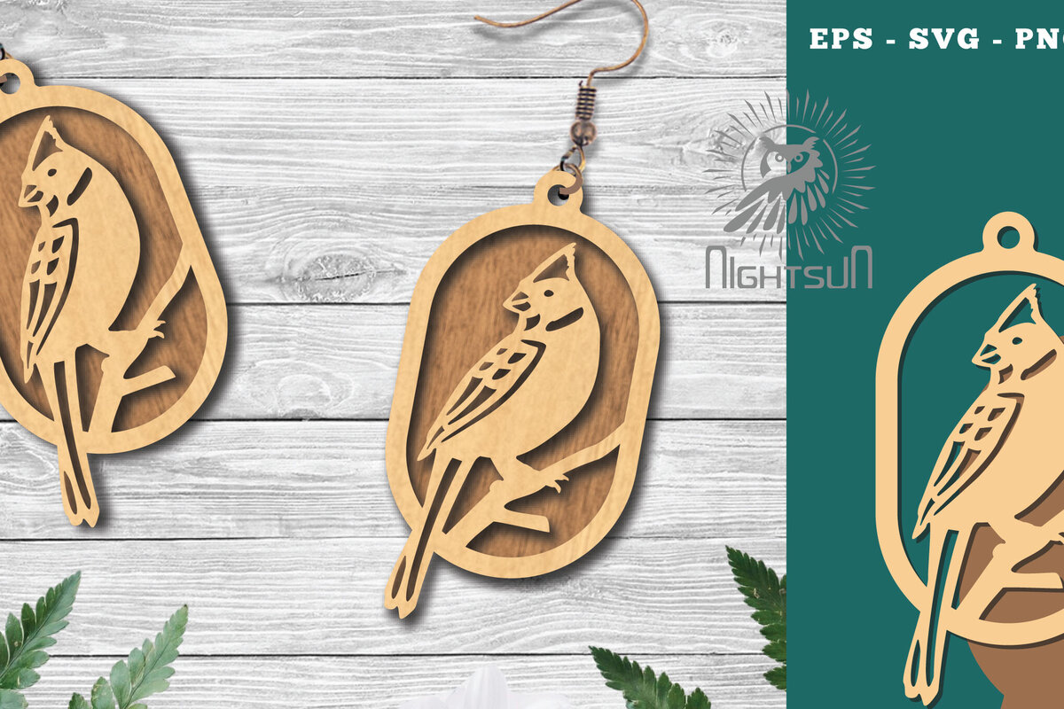 Intra απο ξύλο plywood 3mm-4mm πάχος Σκουλαρίκια κοπής με λέιζερ πουλιών 1 Δίασταση 3x3 cm INTRAFABR-113542024