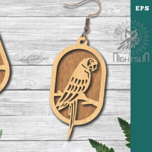 Intra απο ξύλο plywood 3mm-4mm πάχος Σκουλαρίκια κοπής με λέιζερ πουλιών 4 Δίασταση 3x3 cm INTRAFABR-113542241
