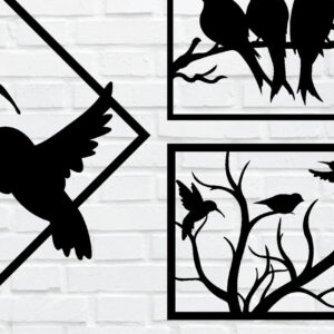 Intra απο ξύλο plywood 3mm-4mm πάχος κοπής με λέιζερ μεταλλικού τοίχου Bird Δίασταση 40x40 cm INTRAFABR-76807886