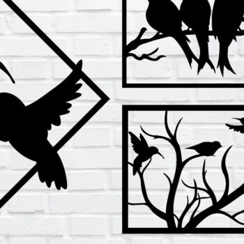 Intra απο ξύλο plywood 3mm-4mm πάχος κοπής με λέιζερ μεταλλικού τοίχου Bird Δίασταση 40x40 cm INTRAFABR-76807886 - Image 1