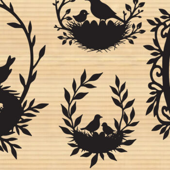 Intra απο ξύλο plywood 3mm-4mm πάχος σιλουέτας φωλιάς πουλιών Δίασταση 4x4 cm INTRAFABR-123565600 - Image 2