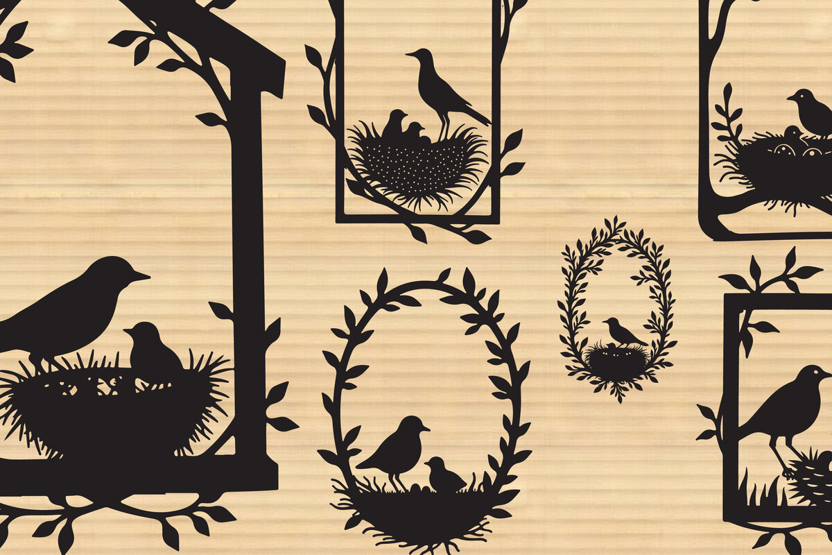 Intra απο ξύλο plywood 3mm-4mm πάχος σιλουέτας φωλιάς πουλιών Δίασταση 4x4 cm INTRAFABR-123565602