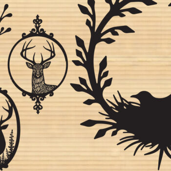 Intra απο ξύλο plywood 3mm-4mm πάχος σιλουέτας φωλιάς πουλιών Δίασταση 4x4 cm INTRAFABR-123565614 - Image 1