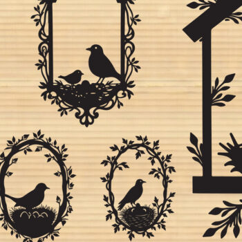 Intra απο ξύλο plywood 3mm-4mm πάχος σιλουέτας φωλιάς πουλιών Δίασταση 4x4 cm INTRAFABR-123565655 - Image 2