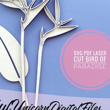 Intra απο ξύλο plywood 3mm-4mm πάχος Λουλούδι κομμένο με λέιζερ Bird of Paradise Δίασταση 30x30 cm INTRAFABR-34033424 - Image 1