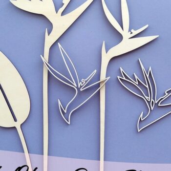 Intra απο ξύλο plywood 3mm-4mm πάχος Λουλούδι κομμένο με λέιζερ Bird of Paradise Δίασταση 30x30 cm INTRAFABR-34033424 - Image 2