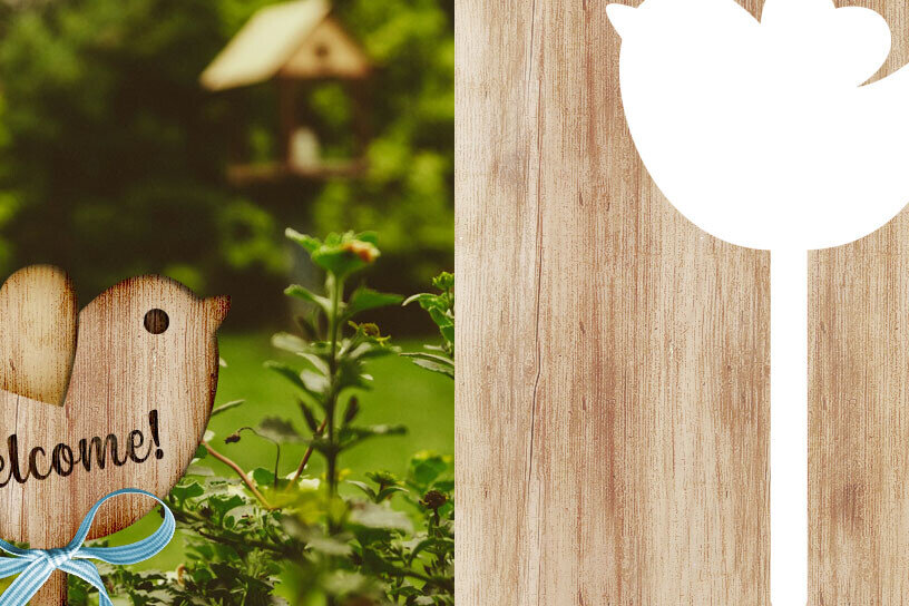 Intra απο ξύλο plywood 3mm-4mm πάχος Ετικέτα φυτού πουλιού, πάσσαλο δώρου, κάλυμμα κέικ Δίασταση 15x15 cm INTRAFABR-94687068 - Image 1