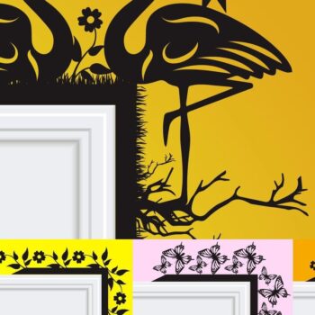Intra απο ξύλο plywood 3mm-4mm πάχος Birds and Butterfly Door Corner 5 Δίασταση 15x15 cm INTRAFABR-32834768 - Image 1