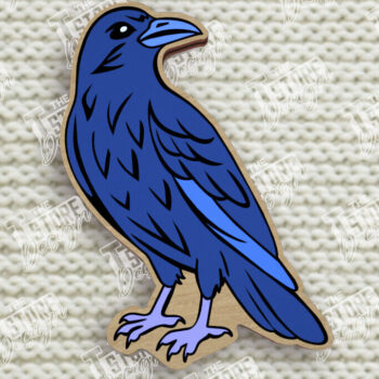 Intra απο ξύλο plywood 3mm-4mm πάχος Καρφίτσα πουλιών | Καρφίτσα σε σχήμα κοράκι | CNC Δίασταση 15x15 cm INTRAFABR-109016219 - Image 1