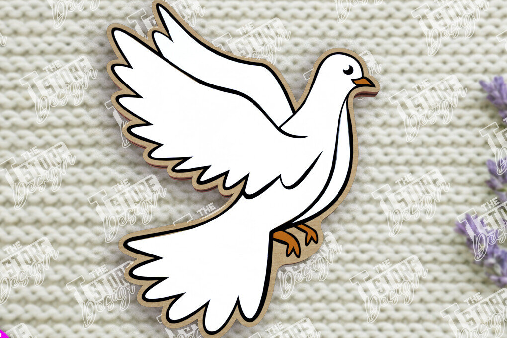 Intra απο ξύλο plywood 3mm-4mm πάχος Καρφίτσα πουλιών | Καρφίτσα σε σχήμα περιστεριού | CNC Δίασταση 15x15 cm INTRAFABR-109016169