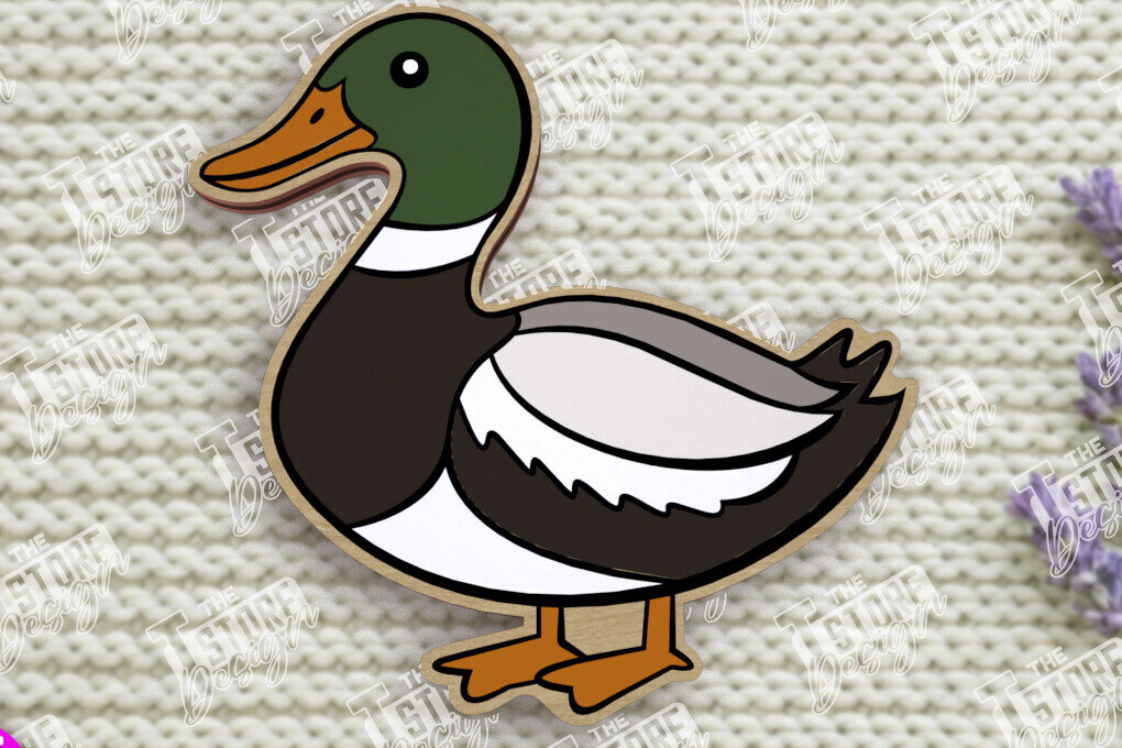 Intra απο ξύλο plywood 3mm-4mm πάχος Καρφίτσα πουλιών | Καρφίτσα σε σχήμα πάπιας | CNC Δίασταση 15x15 cm INTRAFABR-109016240