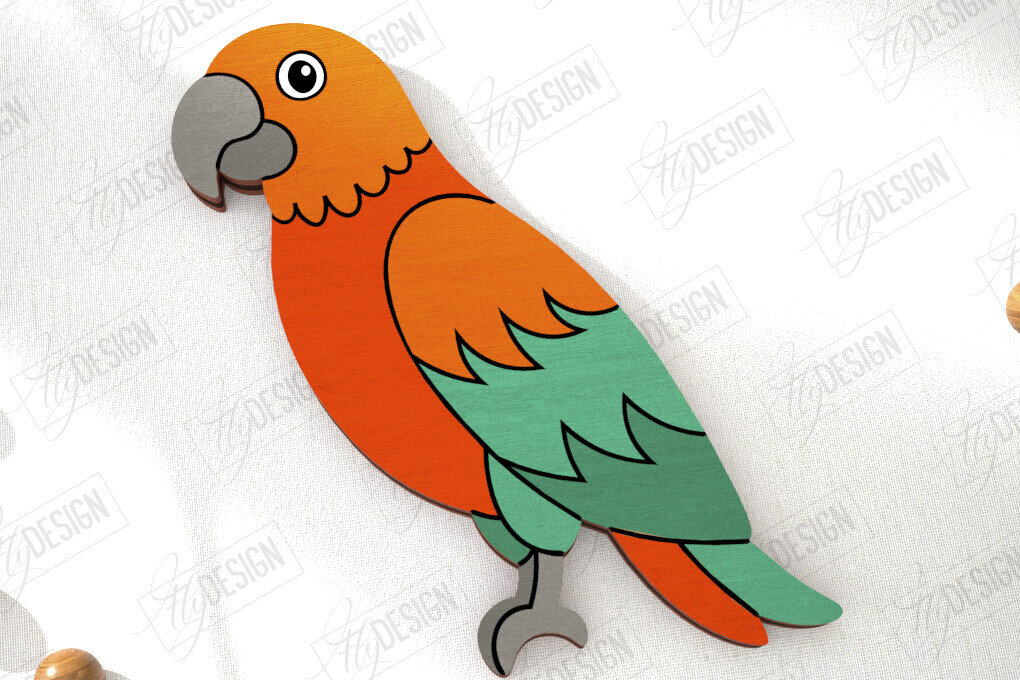 Intra απο ξύλο plywood 3mm-4mm πάχος Καρφίτσα πουλιών | Κοσμήματα | Αξεσουάρ Δίασταση 15x15 cm INTRAFABR-110747882