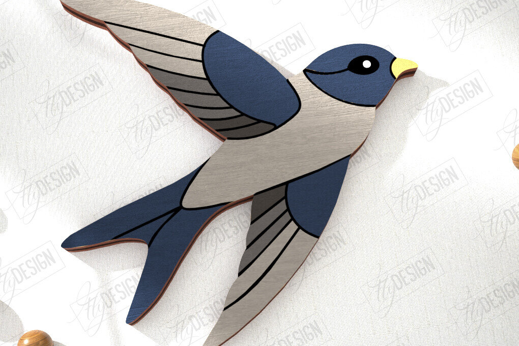 Intra απο ξύλο plywood 3mm-4mm πάχος Καρφίτσα πουλιών | Κοσμήματα | Αξεσουάρ Δίασταση 15x15 cm INTRAFABR-110748190