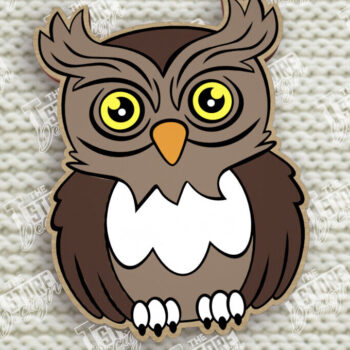 Intra απο ξύλο plywood 3mm-4mm πάχος Καρφίτσα πουλιών | Καρφίτσα σε σχήμα κουκουβάγιας | CNC Δίασταση 15x15 cm INTRAFABR-109016202 - Image 1