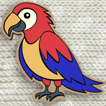 Intra απο ξύλο plywood 3mm-4mm πάχος Καρφίτσα πουλιών | Καρφίτσα σε σχήμα παπαγάλου | CNC Δίασταση 15x15 cm INTRAFABR-109016159 - Image 1