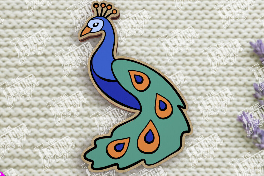 Intra απο ξύλο plywood 3mm-4mm πάχος Καρφίτσα πουλιών | Καρφίτσα σε σχήμα παγωνιού |CNC Δίασταση 15x15 cm INTRAFABR-109016260