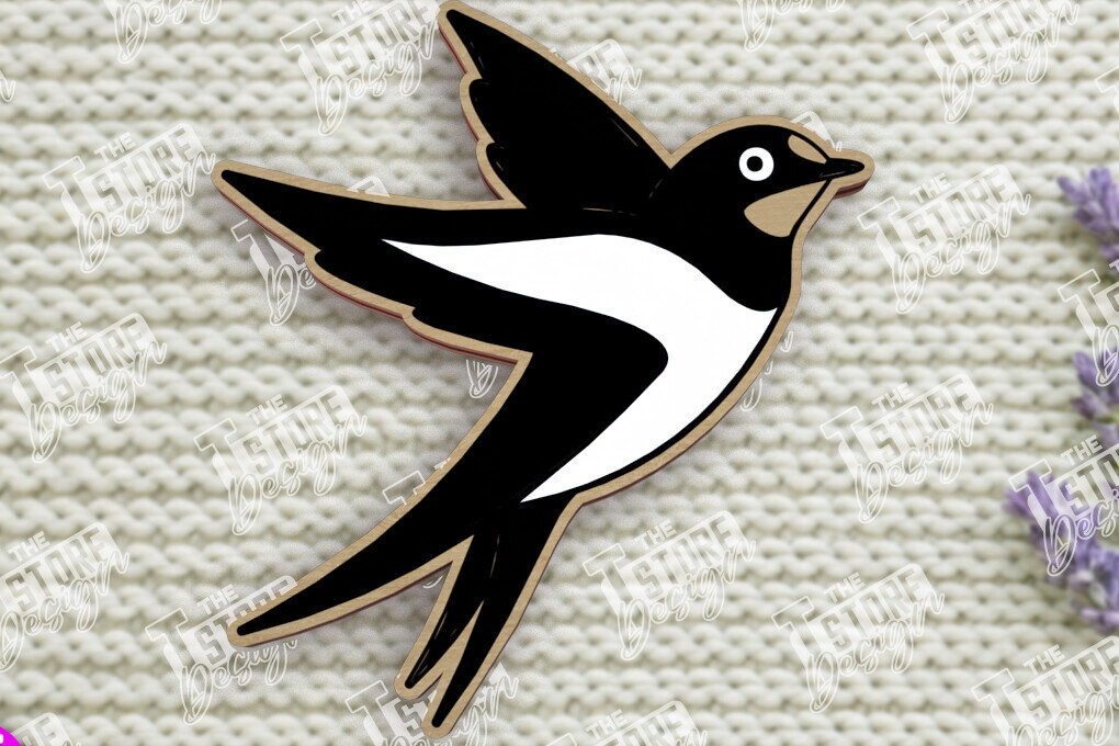 Intra απο ξύλο plywood 3mm-4mm πάχος Καρφίτσα πουλιών | Καρφίτσα Swallow Shape |CNC Δίασταση 15x15 cm INTRAFABR-109016179