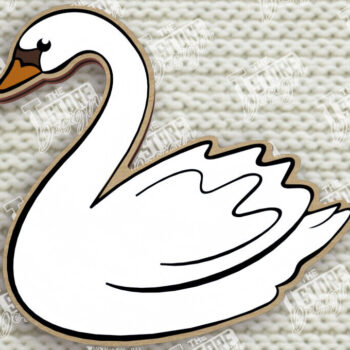 Intra απο ξύλο plywood 3mm-4mm πάχος Καρφίτσα πουλιών | Καρφίτσα σε σχήμα κύκνου | CNC Δίασταση 15x15 cm INTRAFABR-109016246 - Image 1