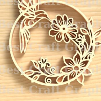 Intra απο ξύλο plywood 3mm-4mm πάχος Birds Multilayer , Hummingbird Δίασταση 15x15 cm INTRAFABR-119065134 - Image 2