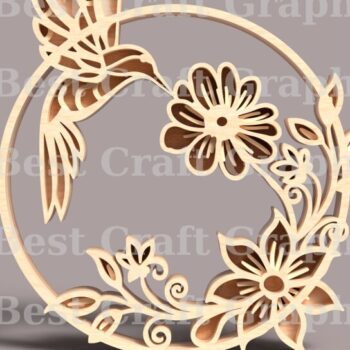 Intra απο ξύλο plywood 3mm-4mm πάχος Birds Multilayer , Hummingbird Δίασταση 15x15 cm INTRAFABR-119065134 - Image 7