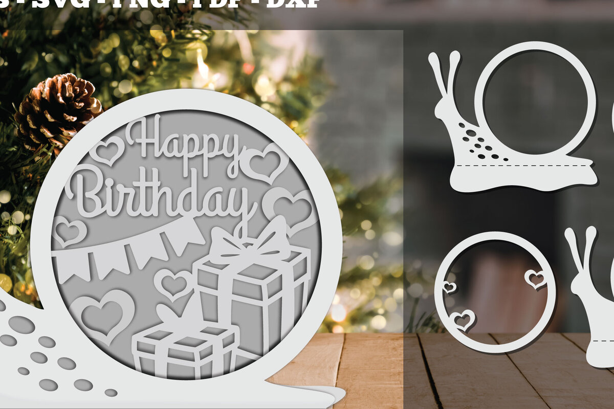 Intra απο ξύλο plywood 3mm-4mm πάχος Γενέθλια 3D Papercut Design 2 Δίασταση 30x20 cm INTRAFABR-92283831 - Image 1