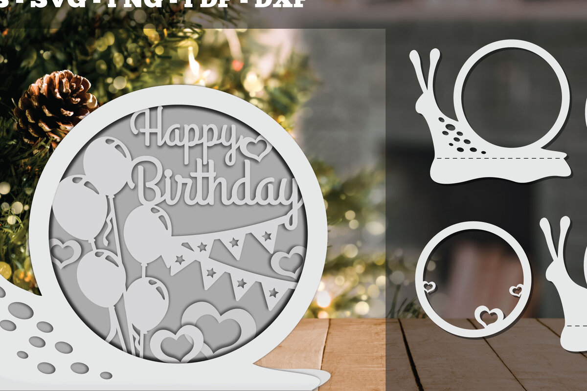 Intra απο ξύλο plywood 3mm-4mm πάχος Γενέθλια 3D Papercut Design 4 Δίασταση 30x20 cm INTRAFABR-92283890