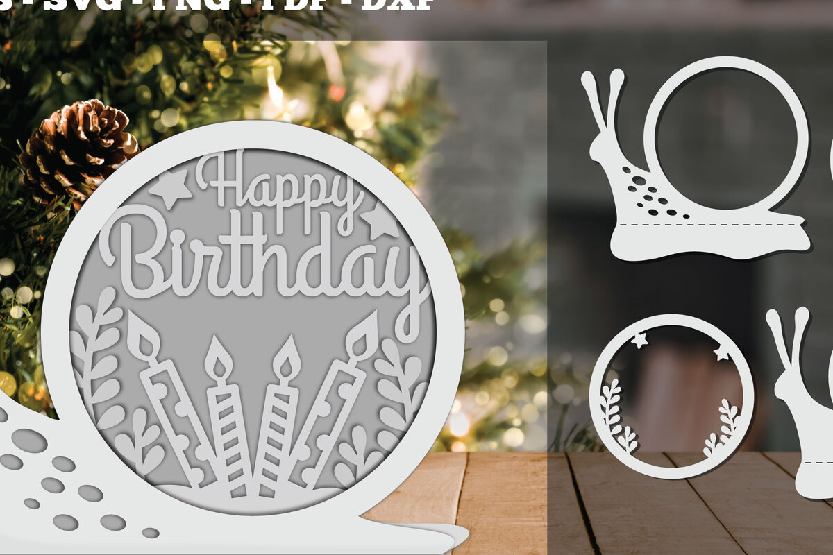 Intra απο ξύλο plywood 3mm-4mm πάχος Γενέθλια 3D Papercut Design 5 Δίασταση 30x20 cm INTRAFABR-92283931