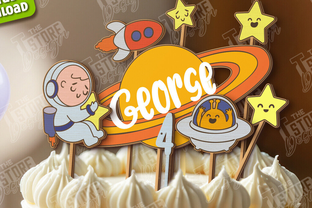 Intra απο ξύλο plywood 3mm-4mm πάχος Τούρτα γενεθλίων Topper | CNC Δίασταση 15x15 cm INTRAFABR-122004689