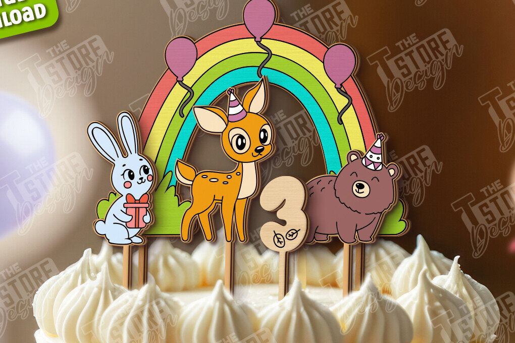 Intra απο ξύλο plywood 3mm-4mm πάχος Τούρτα γενεθλίων Topper | CNC Δίασταση 15x15 cm INTRAFABR-122004670