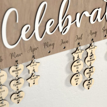 Intra απο ξύλο plywood 3mm-4mm πάχος Ημερολόγιο γενεθλίων Δίασταση 30x20 cm INTRAFABR-27336350 - Image 1