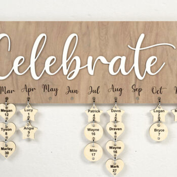 Intra απο ξύλο plywood 3mm-4mm πάχος Ημερολόγιο γενεθλίων Δίασταση 30x20 cm INTRAFABR-27336350 - Image 2